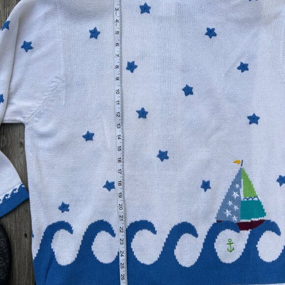 The Quacker Factory women's 2X cardigan sweater sailboats boats - Picture 10 of 16